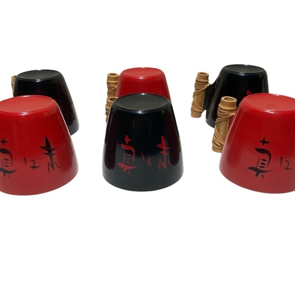 Rare Vintage MCM Acrylic Coffee Cup Set (6) - Picture 8 of 9